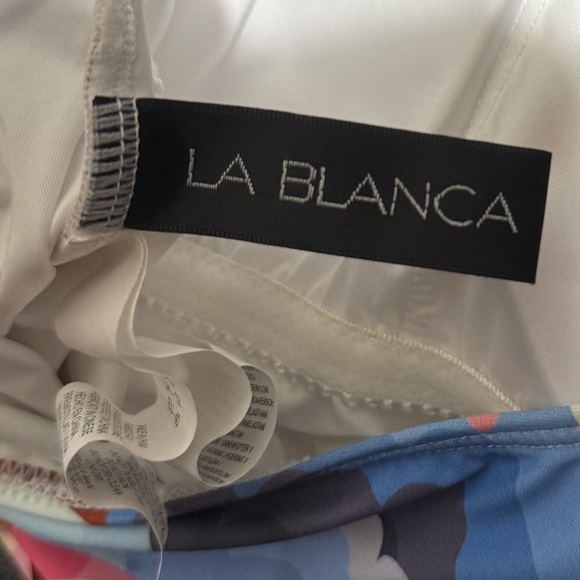 La Blanca Floral Rhythm One Shoulder Keyhole Tankini Top. - Picture 4 of 6